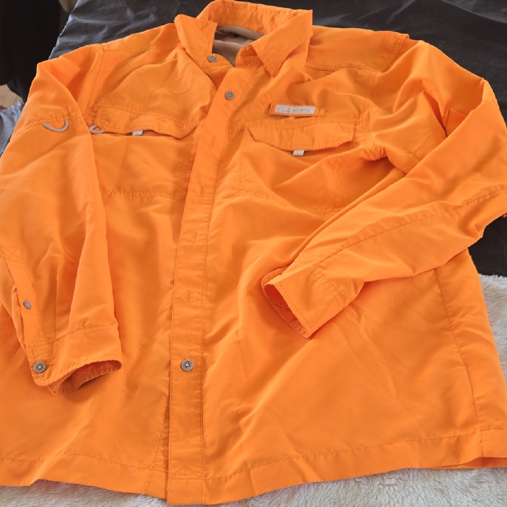 Men's Bright Orange Casual Button Down Shirt